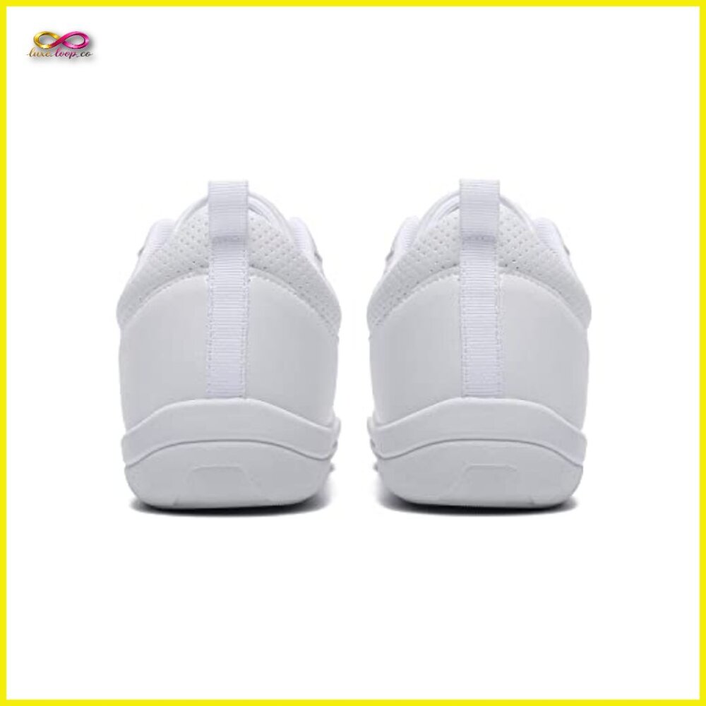 White Athletic Flats Cheerleading Dance Shoes Comfortable Training Sneakers - Picture 3 of 6